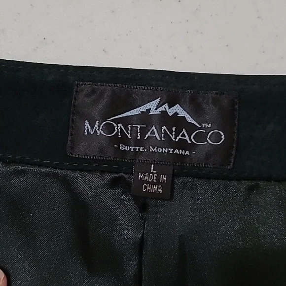 Montanaco dark green leather maxi skirt with side zipper size Large - Picture 4 of 9